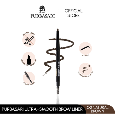 Purbasari   Purbasari Ultra Smooth Brow Liner Brown Pensil Alis Mekanik Tahan Air Sliding Pensil - masukkeranjang.com