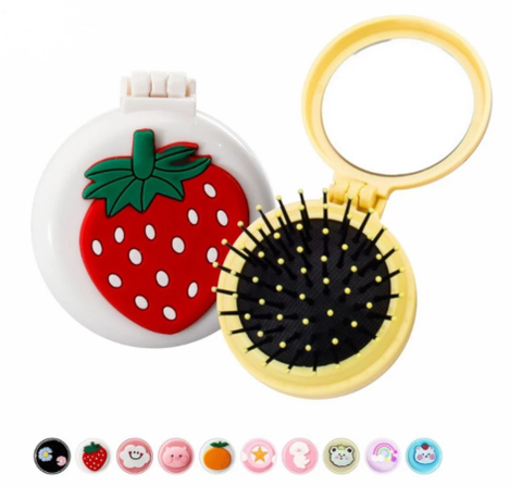 Alcante cermin sisir bulat lipat - masukkeranjang.com