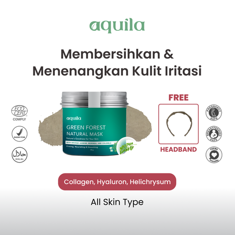 Aquila green forest natural mask with orange jasmine 2c moringa 26 chlorela 2b hairband - masukkeranjang.com