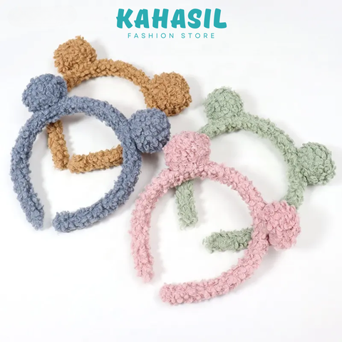 Bando bandana korea lucu aksesoris rambut karakter telinga beruang - Produk perawatan kaki dan tangan