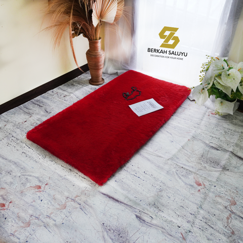 Berkah saluyu sajadah bulu rasfur polos ukuran 115 cm x 65 cm x 4 5 cm isi busa - masukkeranjang.com