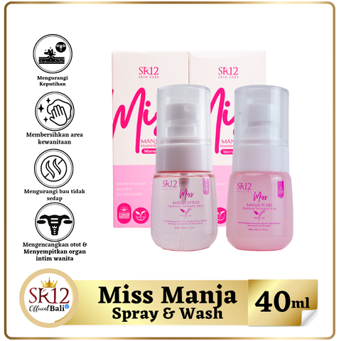 SR12 Miss Manja Spray & Wash Manjakani Spray Pembersih Area Kewanitaan Keputihan Dan Bau Tidak Sedap