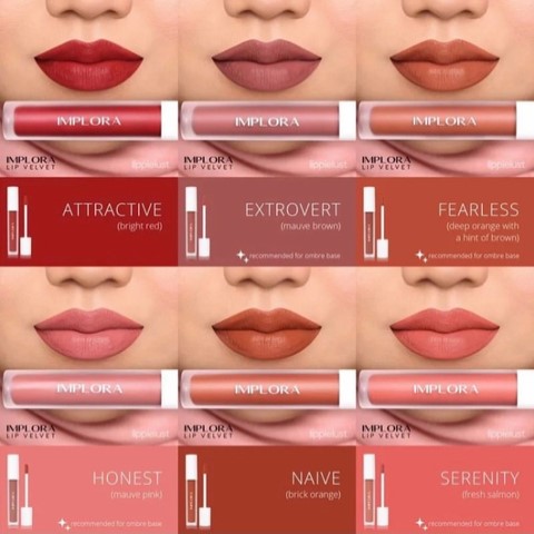 Evm stockist cenna beauty implora lip velvet - masukkeranjang.com