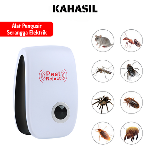Kahasil alat pengusir nyamuk serangga kecoak tikus hama ultrasonik gelombang elektromagnetik ampuh - masukkeranjang.com