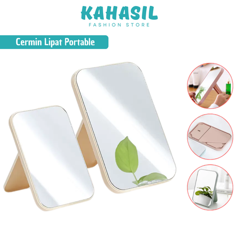 Kahasil cermin lipat persegi portable kaca rias mirror make up - masukkeranjang.com