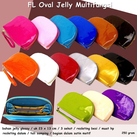Lanc fashion dompet moon resleting oval glosy organaizer - masukkeranjang.com