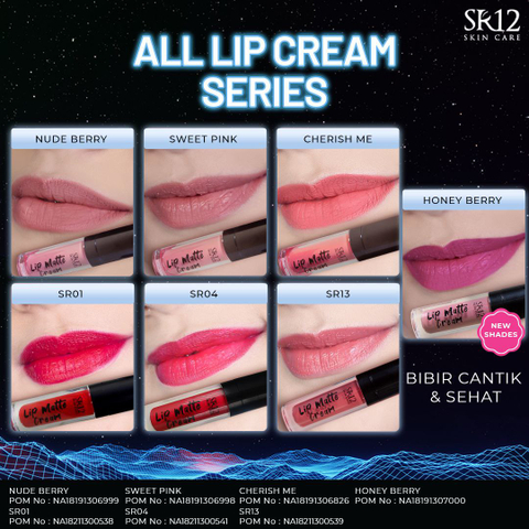 Lip cream sr12 tahan lama tidak mudah luntur tidak bikin bibir kering warna pigmented - masukkeranjang.com
