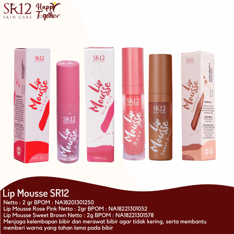 Lip mousse sr12 2f tahan lama 2f tidak bikin bibir kering 2f formula ringan 2f matte - masukkeranjang.com