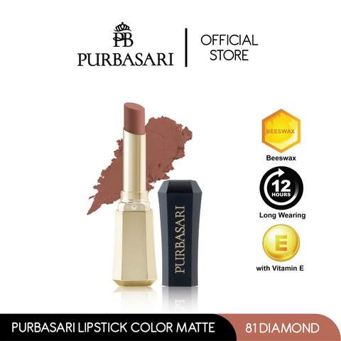 Purbasari lipstick color matte 2f lipstick matte 2f lipstick tahan 12jam ringan dan lembut di bibir - masukkeranjang.com