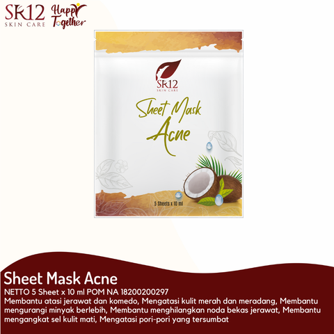 Sheet mask acne sr12 masker topeng mengatasi jerawat komedo bruntusan melembabkan kulit - masukkeranjang.com